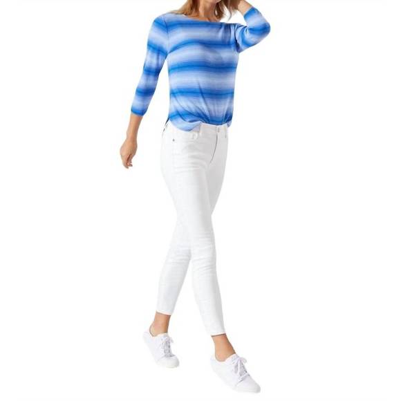 NEW TOMMY BAHAMA high rise fitted jeans in white - Picture 2 of 3